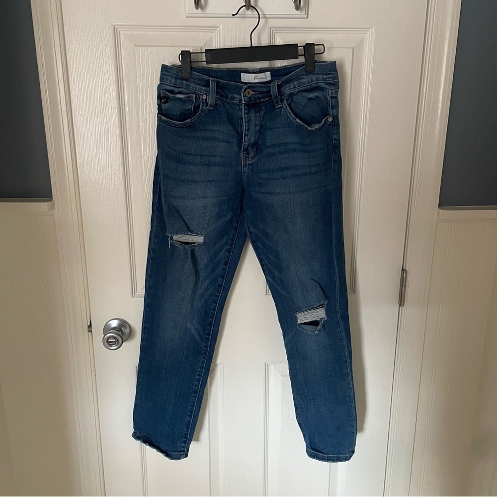 KanCan Jeans Women's Size 27 Blue Denim Distressed Mid Rise
